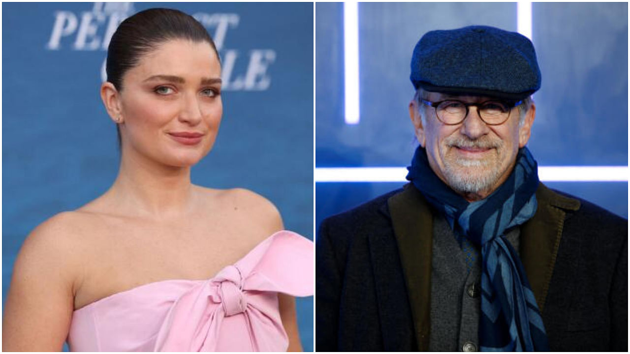 <div class="paragraphs"><p>Eve Hewson (L); Steven Spielberg (R).</p></div>